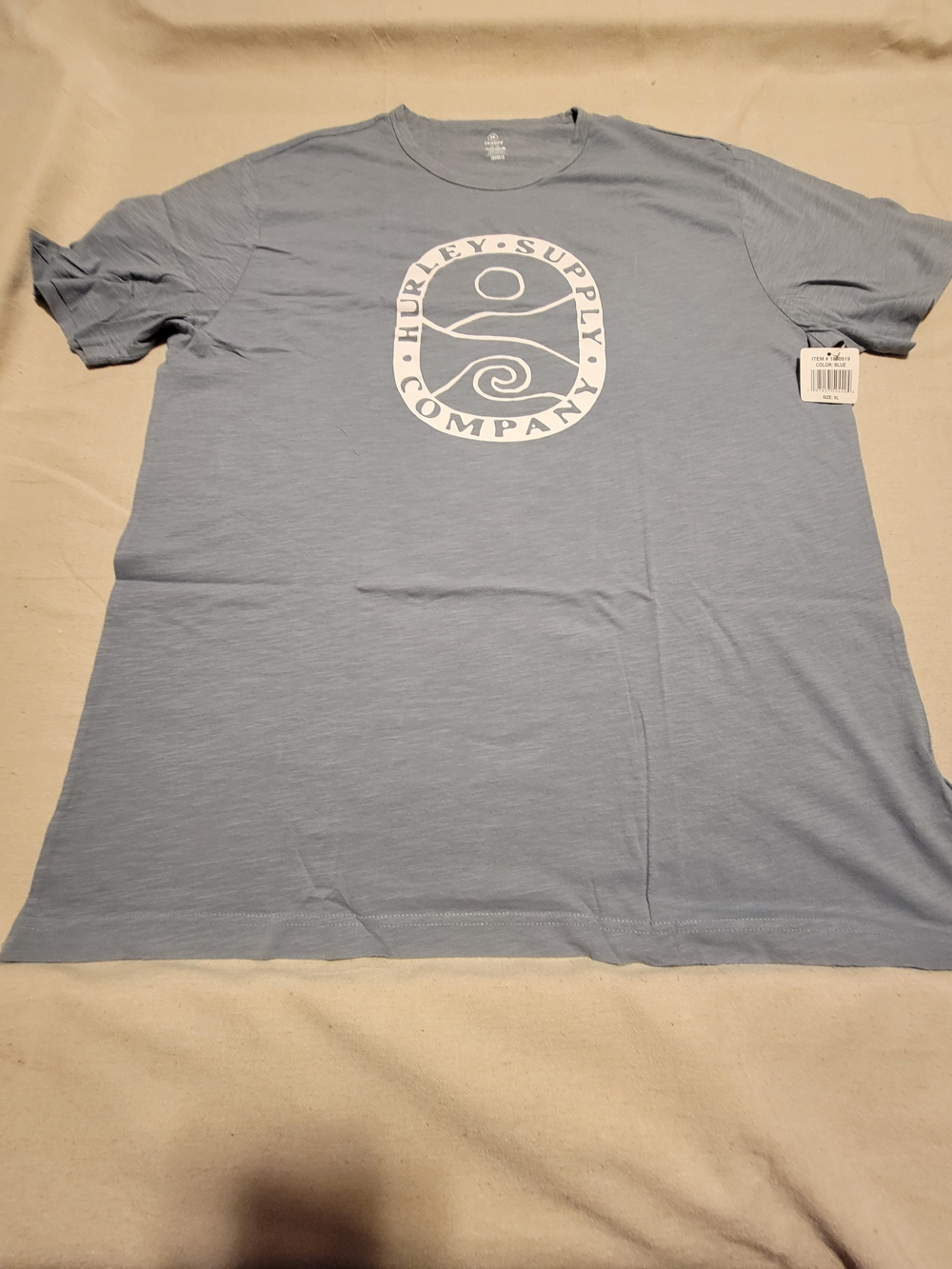 Hurley Supply Company Men's Short Sleeve Logo T-Shirt - Light Blue